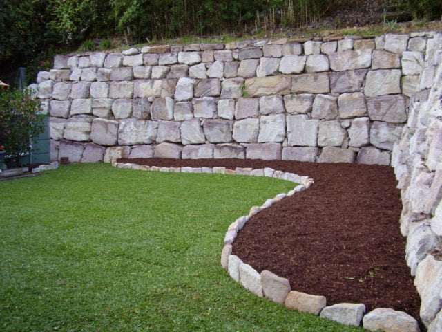 Replace Failed Log Retaining Wall - Cornerstone Boulder Walls