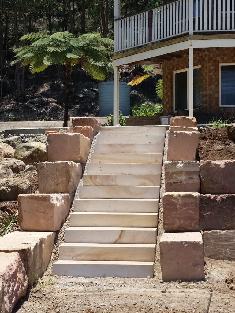 diamond cut sandstone steps