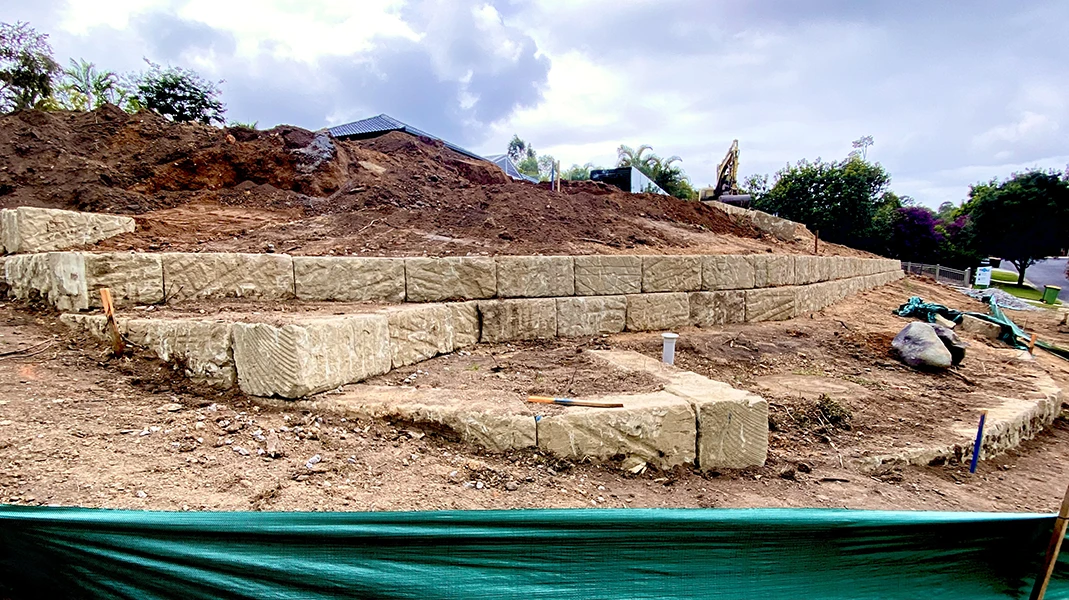 Construction of terraces at front of property